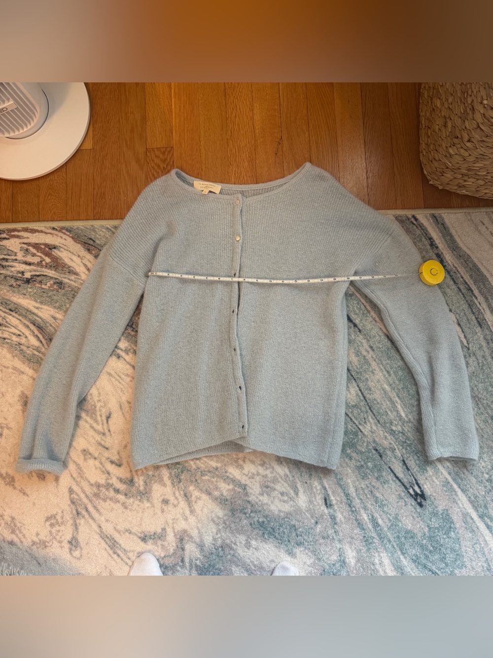 Sezane gaspard light blue cardigan sweater in mohair and alpaca size medium - Picture 3 of 6